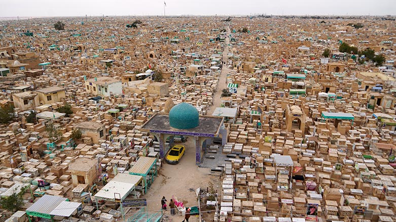 This aerial view shows the Wadi-al-Salam cemetery in Iraq's holy shrine city of Najaf, on February 10, 2023. (Photo: Qasim alkaabi/ AFP)