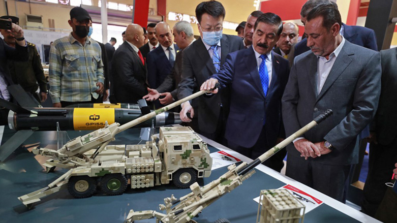 Iraqi Defence Minister Jumaa Inad (2nd L) visits the 10th edition of the Baghdad security, defence and military industry, March 2, 2022. (Photo: Ahmad al-Rubaye/AFP)