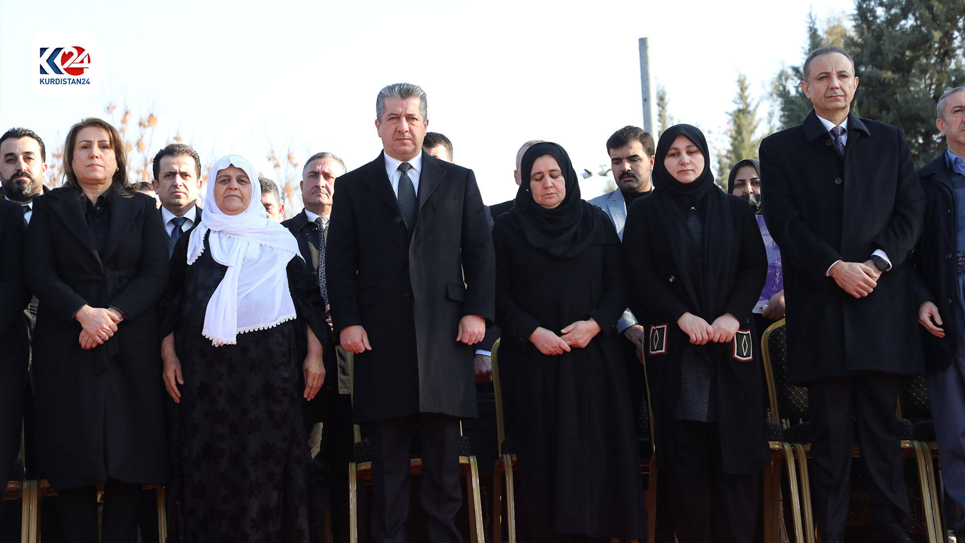بەشداریی مەسرور بارزانی لە رێوڕەسمی ساڵیادی شەهیدانی یەکی شوبات  (وێنە: ئیسلام هیرۆ - کوردستان24)
