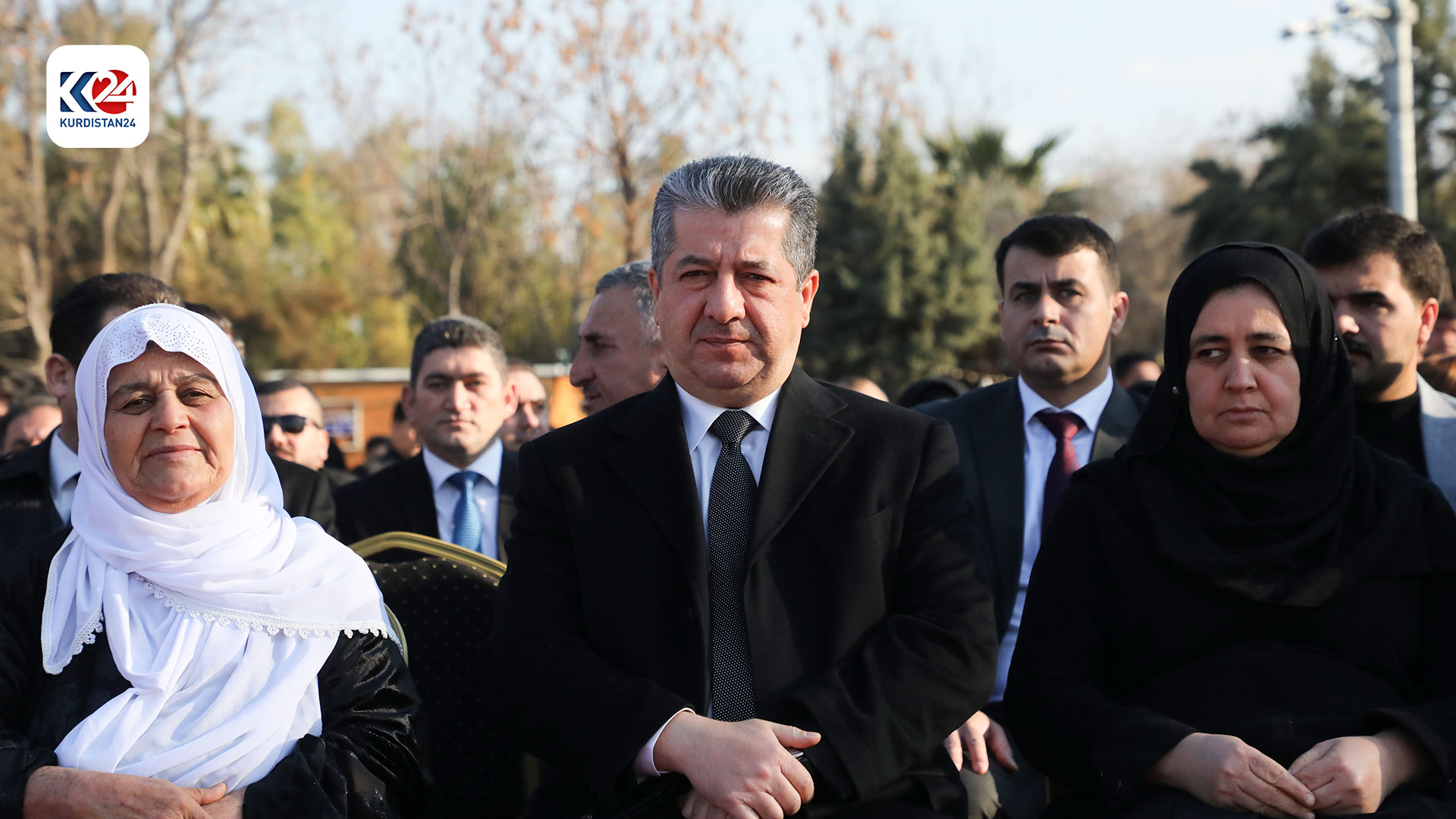 بەشداریی مەسرور بارزانی لە رێوڕەسمی ساڵیادی شەهیدانی یەکی شوبات  (وێنە: ئیسلام هیرۆ - کوردستان24)