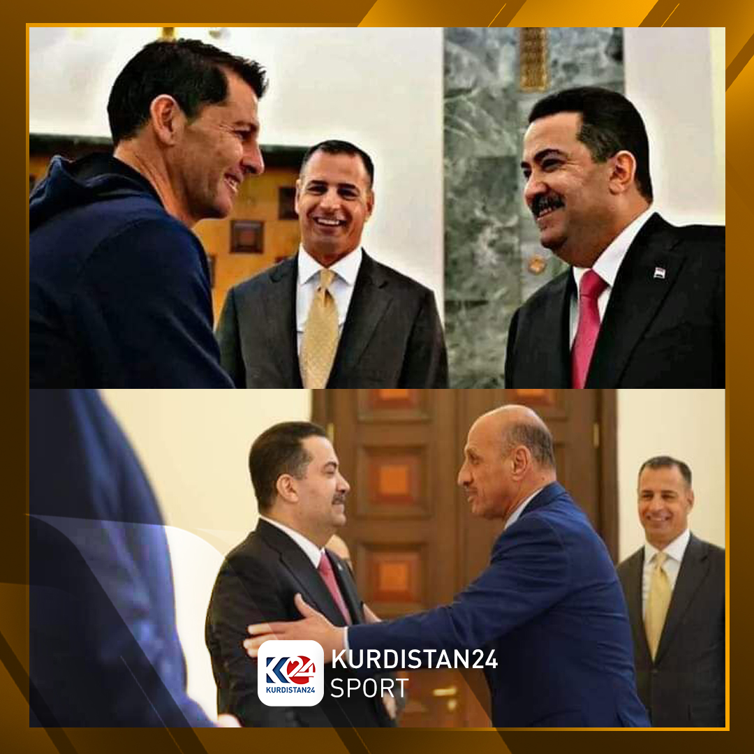 سەرۆکوەزیرانی عێراق لە پێشوازی راهێنەری هەڵبژاردەی عێراق