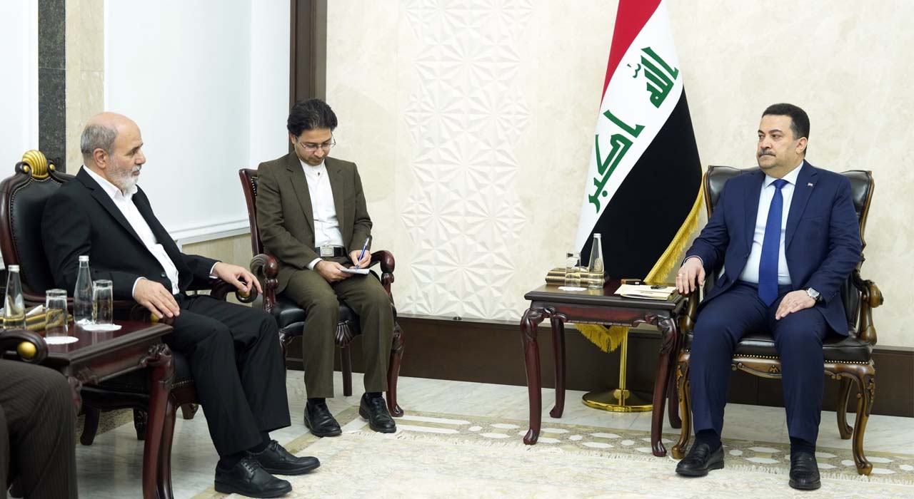 Iraqi Prime Minister Mohammad Shia' Al-Sudani (right) during a meeting with the Secretary of the Supreme National Security Council of Iran, Mr. Ali-Akbar Ahmadian in Baghdad, Feb. 6, 2024. (Photo: Iraqi Prime Minister's Office)