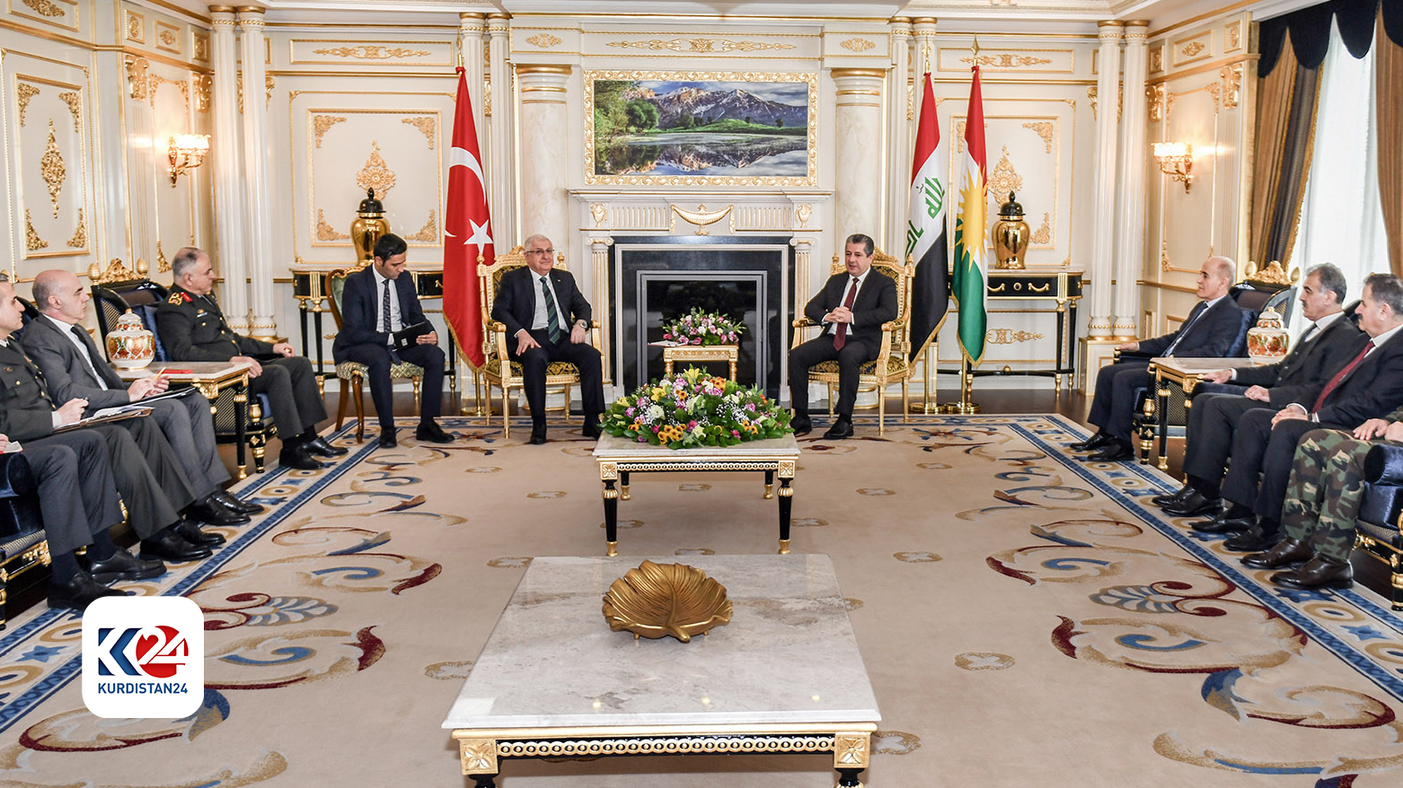 دیدار مسرور بارزانی، نخست وزیر اقلیم کوردستان و یاشار گولر، وزیر دفاع ترکیه در اربیل