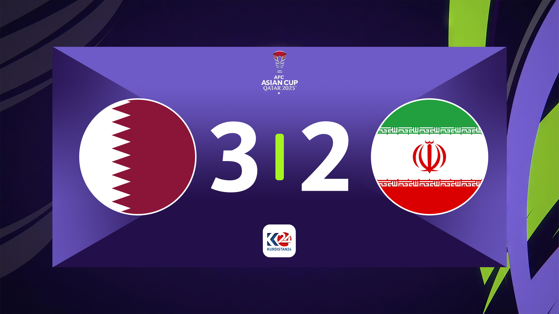 ئەنجامی یارییەکەی ئێران و قەتەر