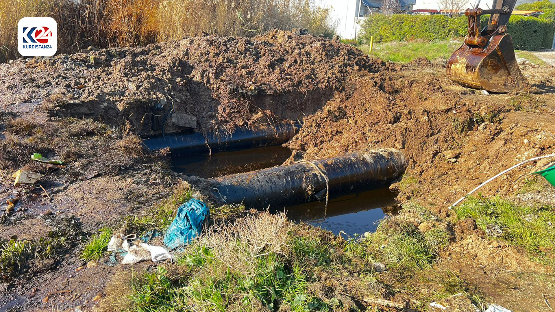ئەو بۆڕییەی نەوت کە لە کەرکووک شکاوە (هێمن دەلۆ - کوردستان24)