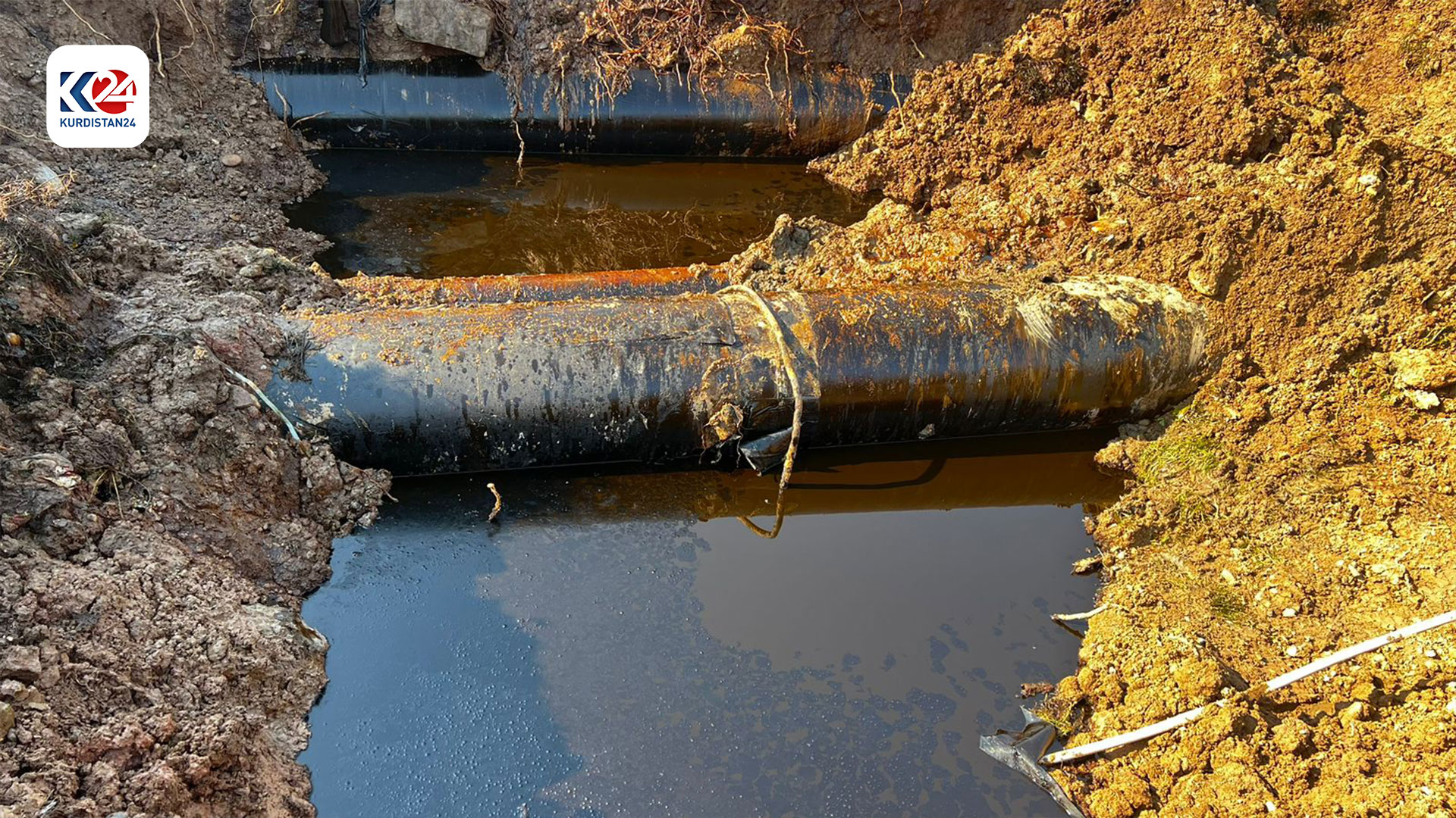 ئەو بۆڕییەی نەوت کە لە کەرکووک شکاوە (هێمن دەلۆ - کوردستان24)