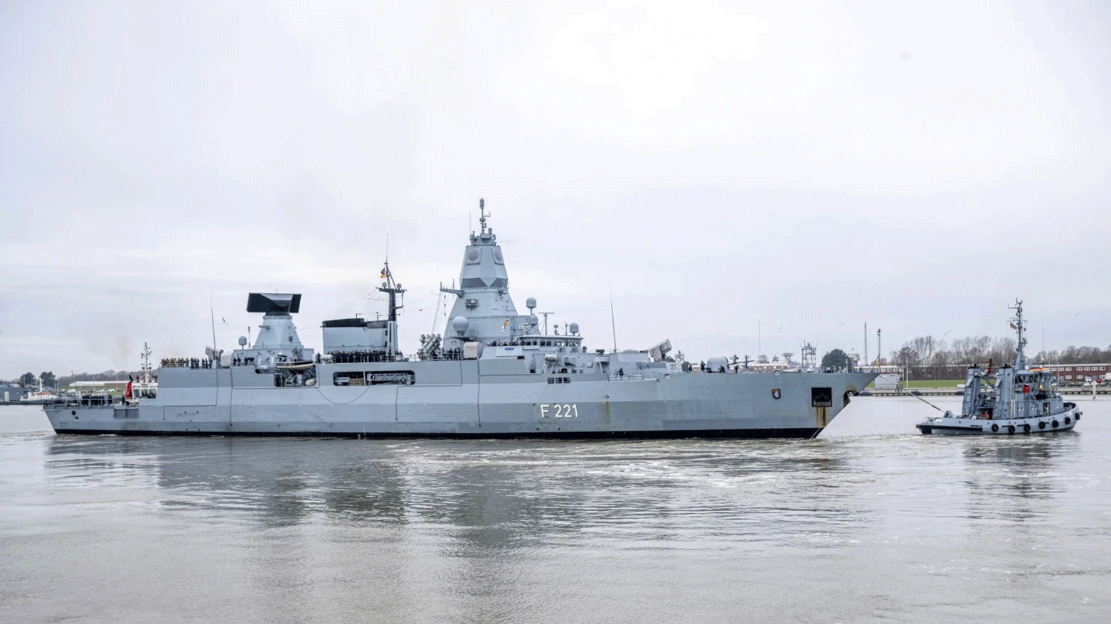 The frigate "Hessen" leaves the port at Wilhelmshaven, Germany, Thursday, Feb. 8, 2024, for the Red Sea. (Photo: AP)