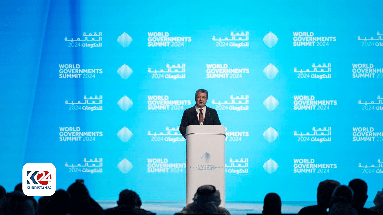 رئيس الوزراء أثناء إلقاء كلمته في قمة الحكومات العالمية بـــ دبي
