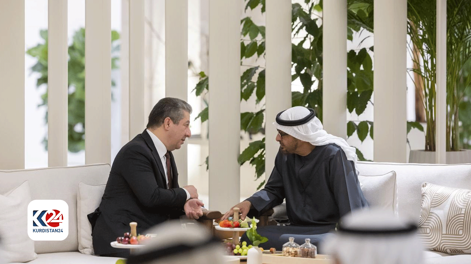 دیدار مسرور بارزانی، نخست وزیر اقلیم کوردستان و شیخ محمد بن زاید آل نهیان، رئیس امارات متحده عربی