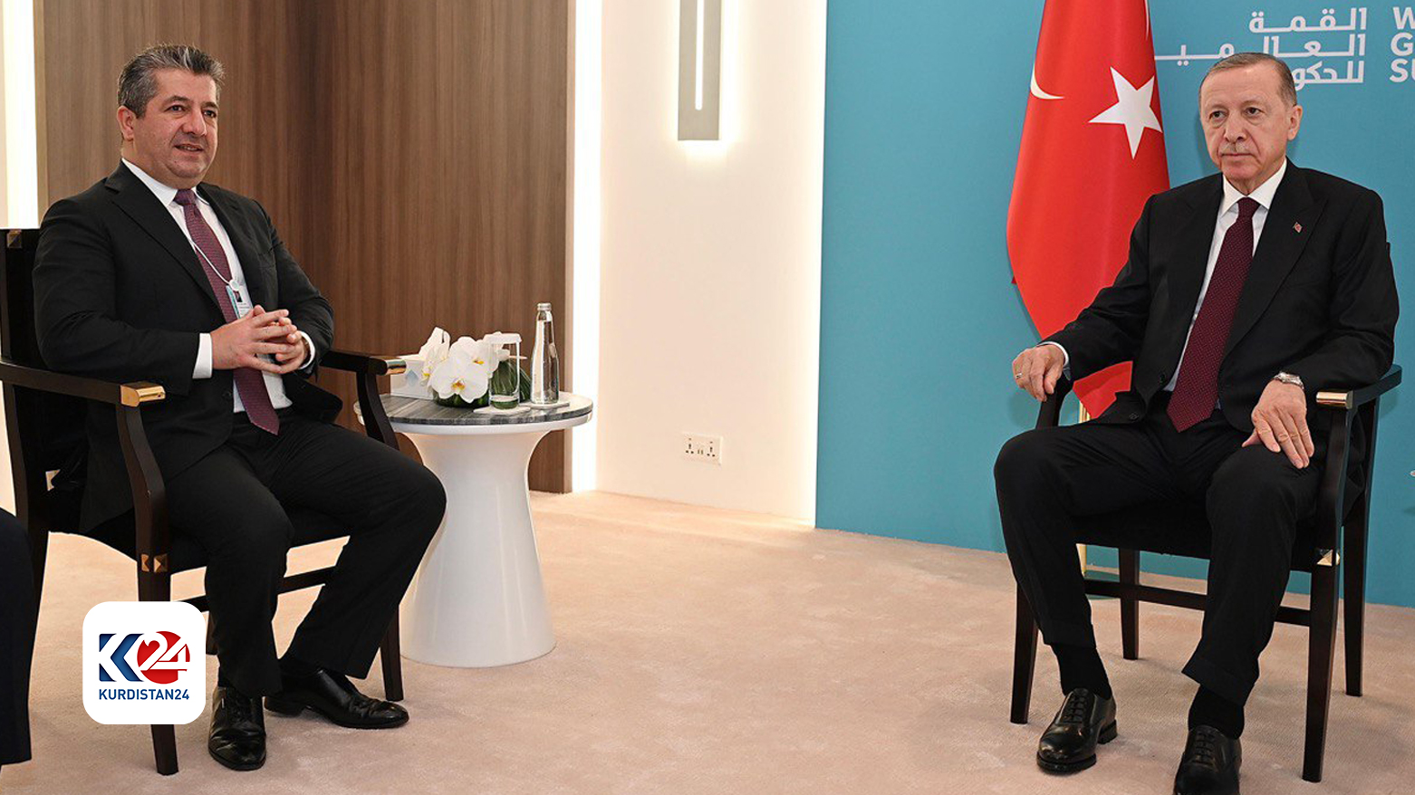 Kürdistan Bölgesi Başbakanı Mesrur Barzani ve Türkiye Cumhurbaşkanı Recep Tayyip Erdoğan