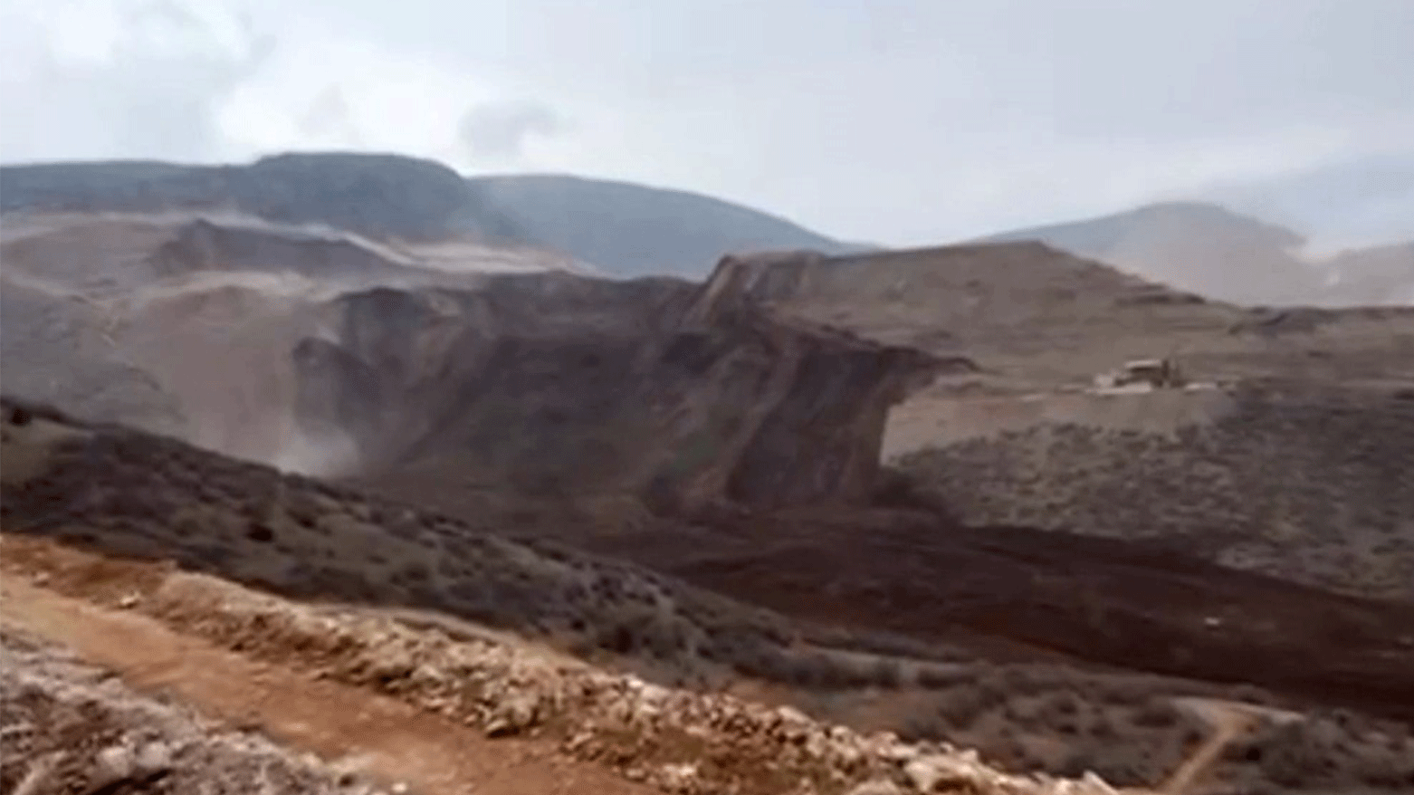 The landslide near the Ilic district of Erzincan province, Feb. 13, 2024. (Photo: IHA)