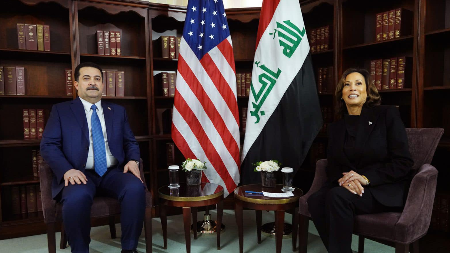 نائبة الرئيس الأمريكي كمالا هاريس ورئيس الوزراء الاتحادي محمد شياع السوداني