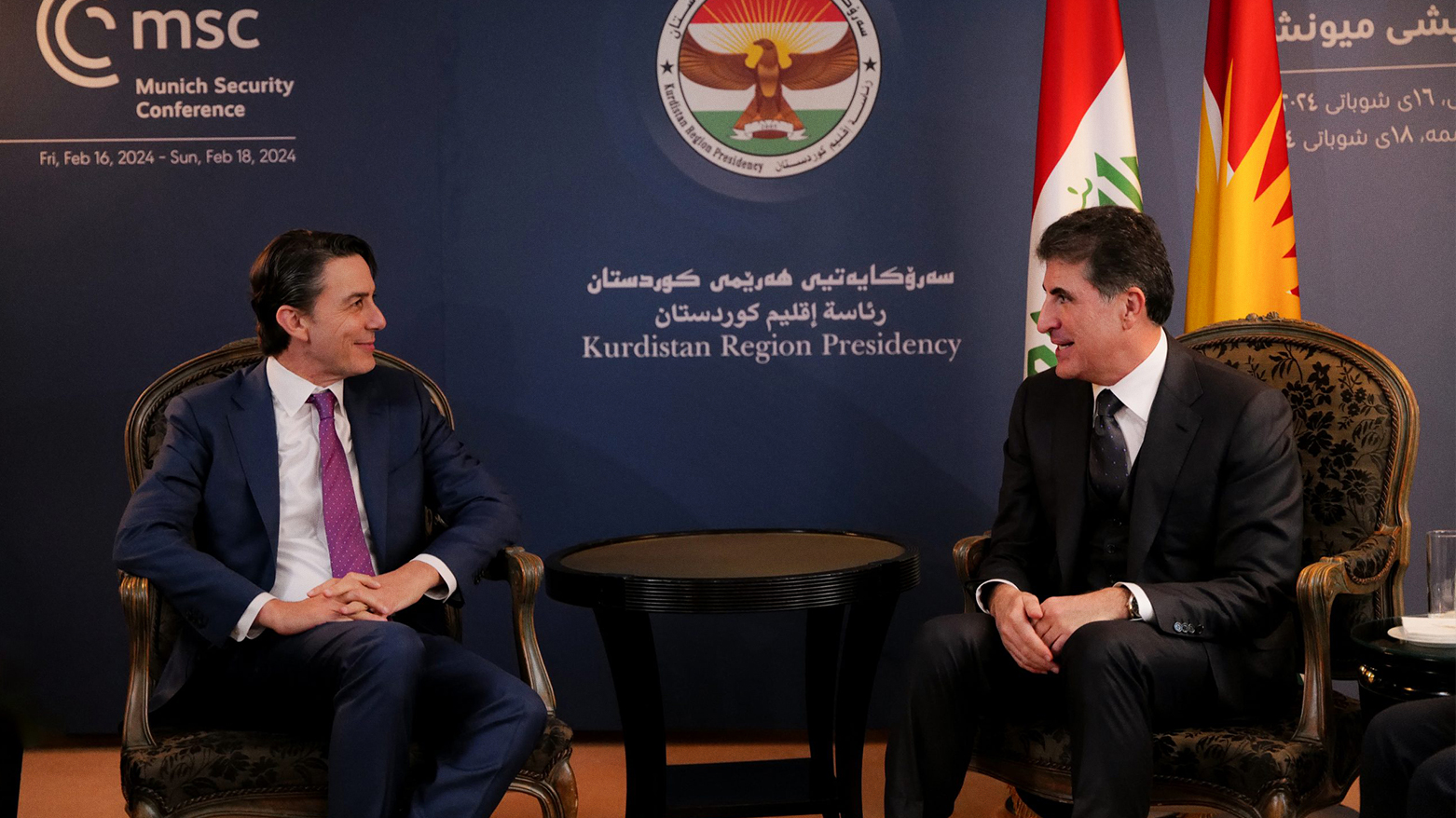 Kurdistan Region President Nechirvan Barzani (right) during his meeting with Amos J. Hochstein, the Senior Advisor to US President for Energy and Investment, Feb. 17, 2024. (Photo: Kurdistan Region Presidency)