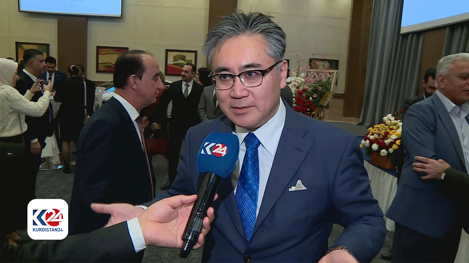 Japanese Ambassador to Iraq, Futoshi Matsumoto, speaking to told Kurdistan24, Feb. 20, 2024. (Photo: Kurdistan24)