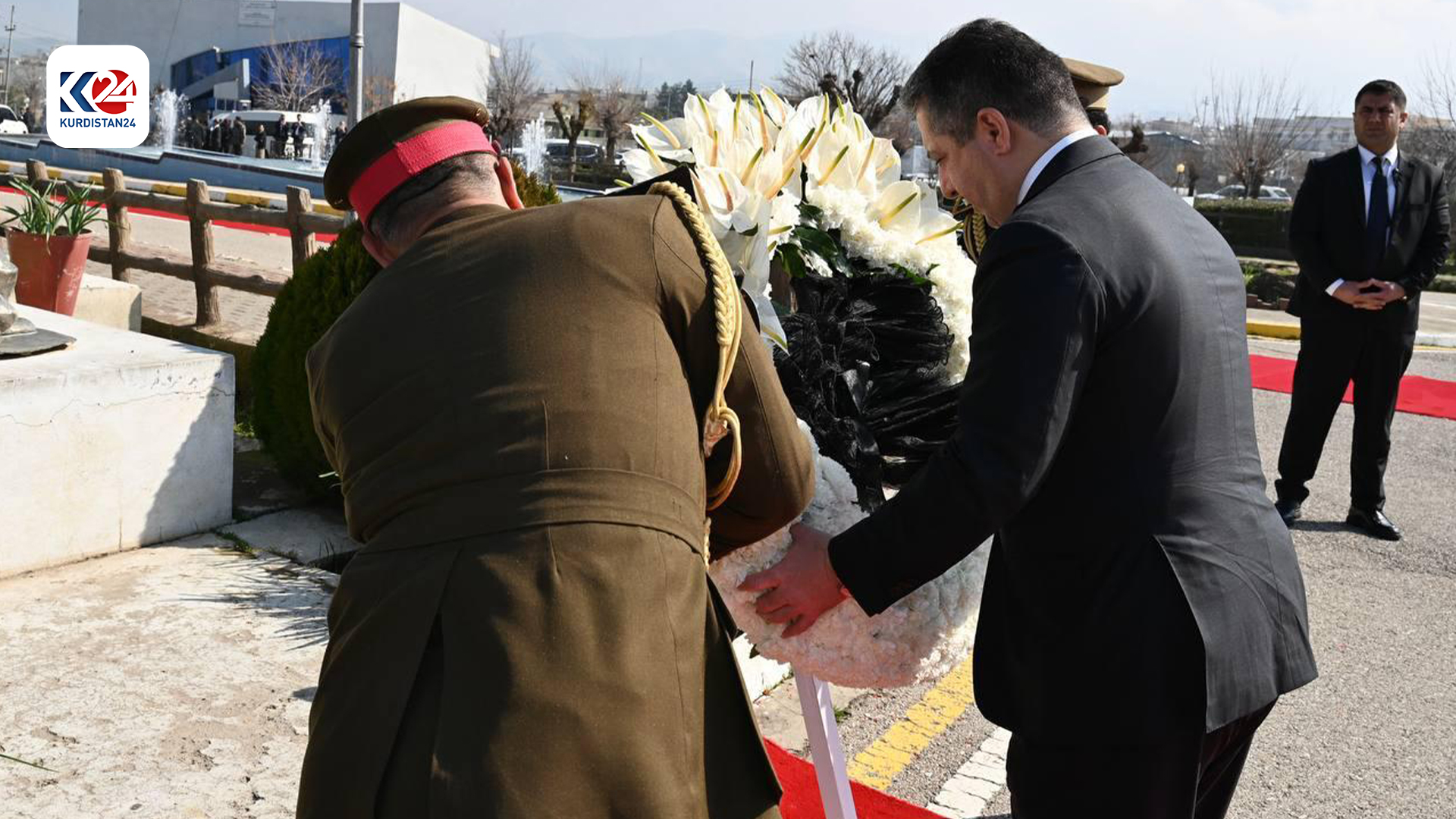 Kurdistan Region Prime Minister Masrour Barzani visits the Martyrs Monument in Halabja, Feb. 22, 2024. (Photo: KRG)