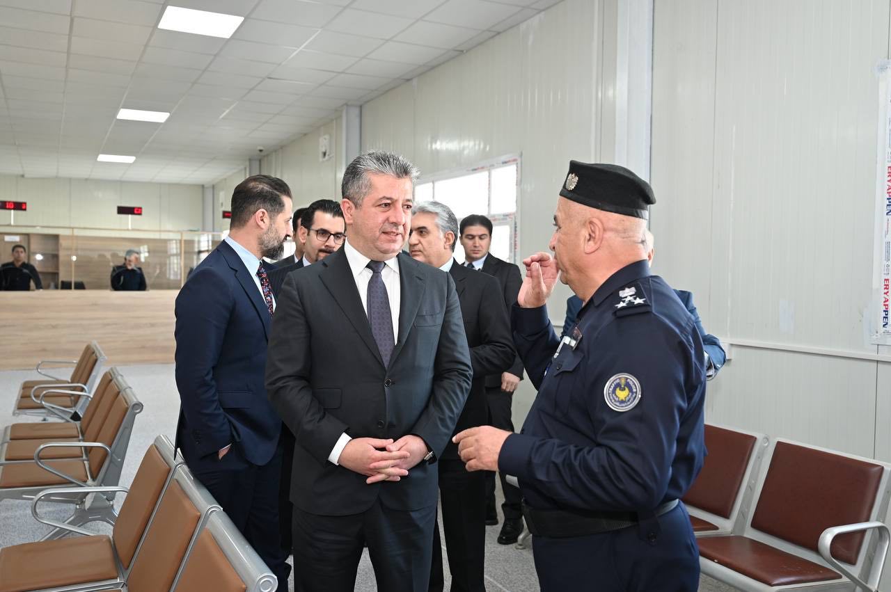 Kurdistan Region Prime Minister Masrour Barzani visiting the Halabja Traffic Directorate, Feb. 22, 2024. (Photo: KRG)