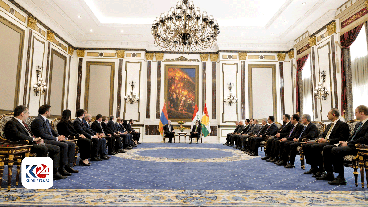 Another view from the meeting between KRG President and Armenian President.
