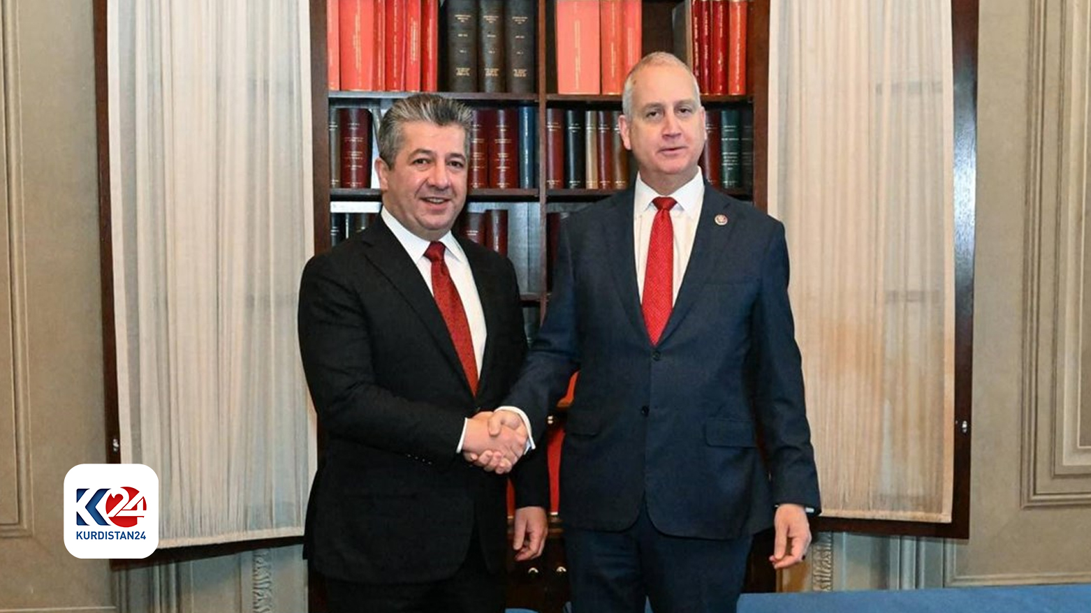 رئيس حكومة إقليم كوردستان يجتمع مع عضو الكونغرس الأمريكي ماريو دياز بالارت