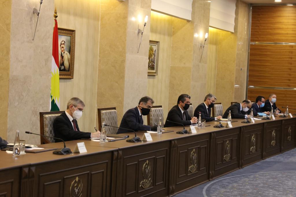 Prime Minister Masrour Barzani speaks during a meeting with foreign diplomats and representatives in the Kurdistan Region, Jan. 20, 2021. (Photo: KRG)