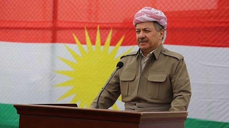 Prominent Kurdish leader and head of the Kurdistan Democratic Party (KDP) Masoud Barzani gives a speech. (Photo Archive)