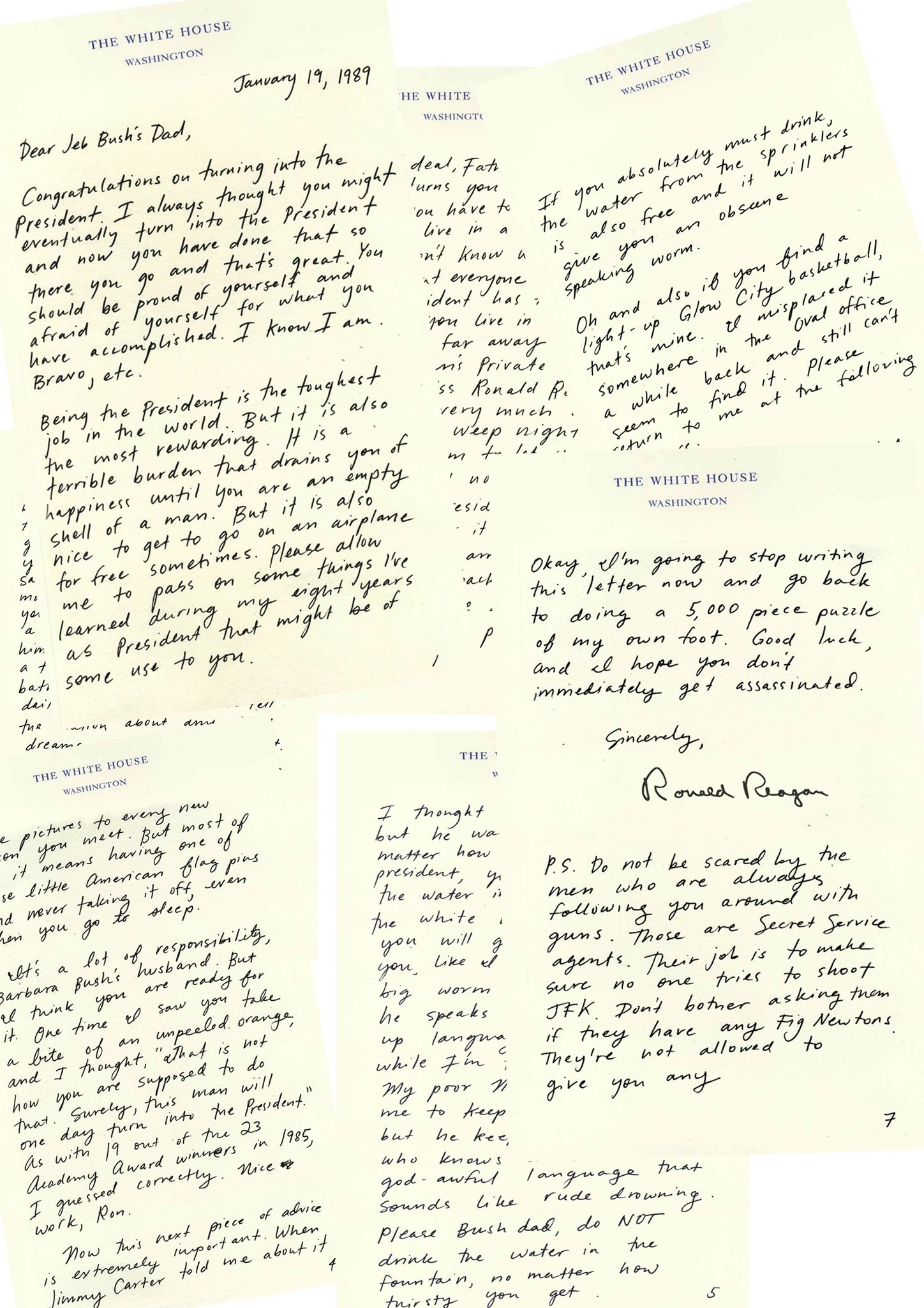 نامه&zwnj; 7 لاپه&zwnj;ڕه&zwnj;ییه&zwnj;كه&zwnj;ی رۆناڵد ریگان بۆ جۆرج بوشی باوك