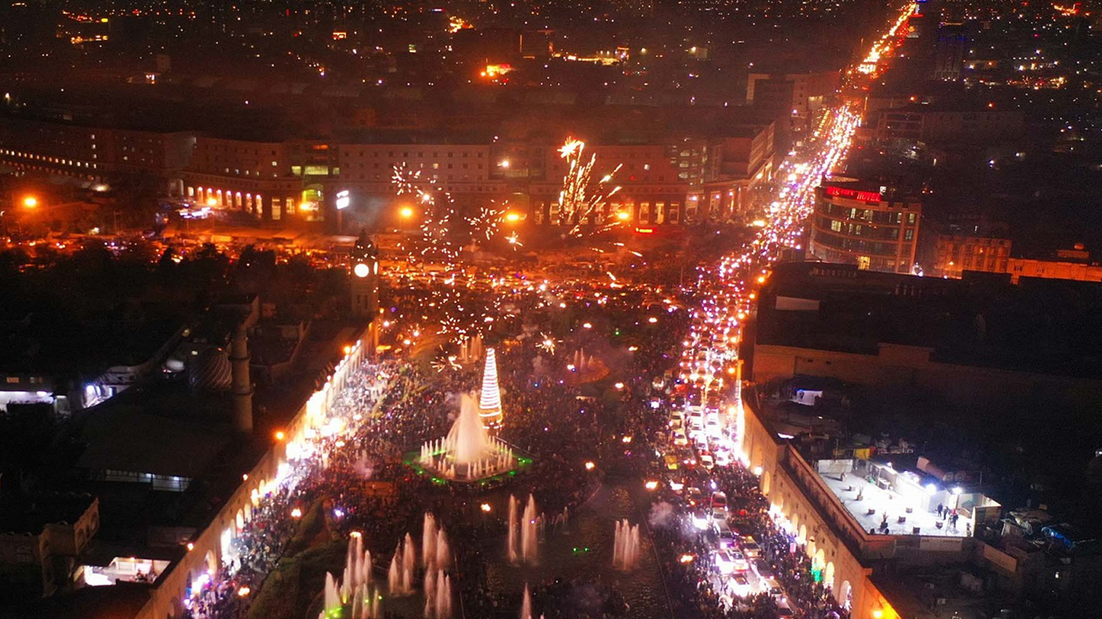 جشن آغاز سال نو میلادی در اربیل پایتخت اقلیم کوردستان
