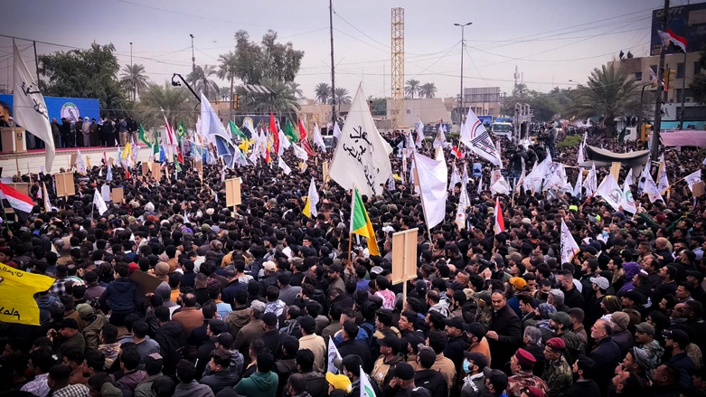 فرضت قوات الأمن والحشد الشعبي طوقاً حول المسيرة - تصوير: وسائل التواصل الاجتماعي