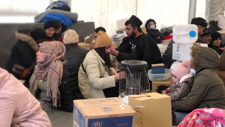Syrian refugees at Bardarash camp in the Kurdistan Region's Dohuk province, Jan.11, 2022. (Photo: Ary Hussein/Kurdistan 24).