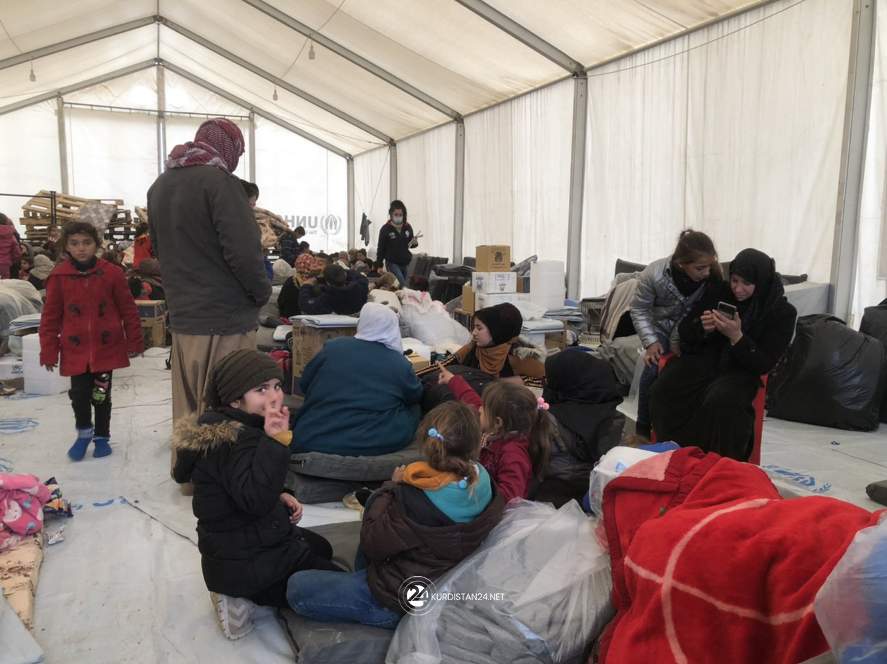 Syrian refugees at Bardarash camp in the Kurdistan Region's Dohuk province, Jan.11, 2022. (Photo: Ary Hussein/Kurdistan 24).