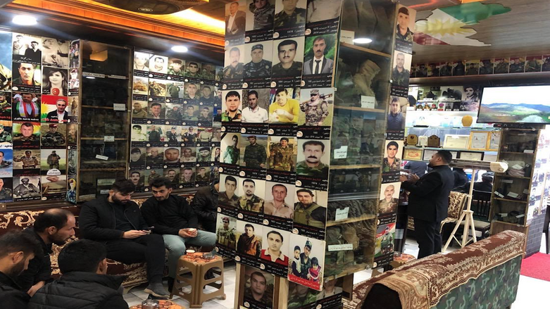Inside the coffee shop in Duhok dedicated to Peshmerga who sacrificed their lives in defense of the Kurdistan Region (Photo: Kurmanj Nhili)