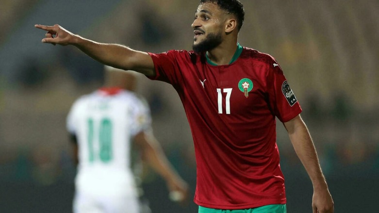مهاجم منتخب المغرب سفيان بوفال صاحب هدف الفوز على غانا. 10 يناير/كانون الثاني 2022. © أ ف ب