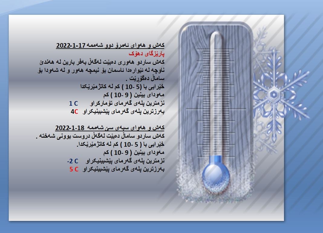 كەشوھەوای ئەمڕۆ و سبەی دھۆك