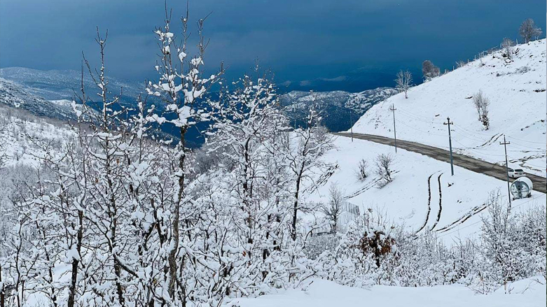 The snowy mountains of the Mzouri Balla area, Erbil province, Jan. 16, 2022. (Photo: Kurdistan 24)