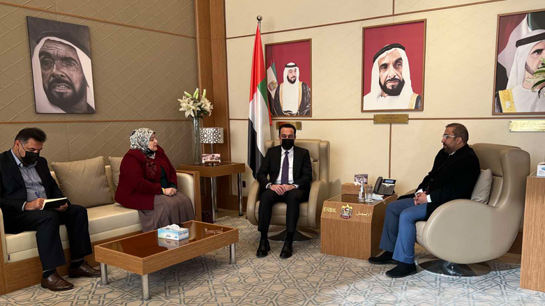Erbil Governor Omed Khoshnaw with Ahmed Aldhaheri, the Consul-General of the United Arab Emirates to Erbil, Jan. 18, 2022. (Photo: Kurdistan 24)