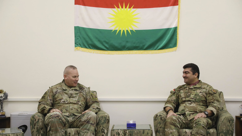Major General Sirwan Barzani on Monday met with Brig. Gen. Nick Ducich, director of the Military Advisory Group - North (Photo: Sirwan Barzani/Twitter).