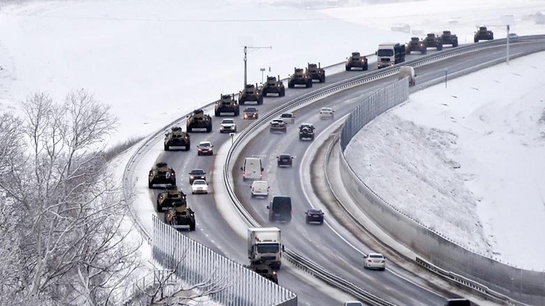 هێزه‌ سه‌ربازی و لۆجستییه‌كانی رووسیا له‌ رێگه‌یان به‌ره‌و سنووری ئۆكرانیا