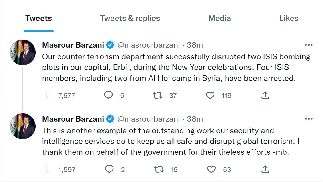 Serokwez&icirc;r Mesr&ucirc;r Barzan&icirc;
