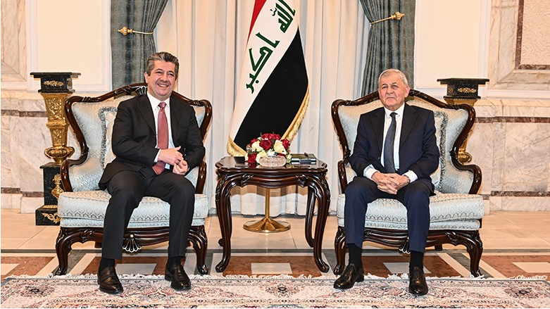 رئيس حكومة إقليم كوردستان مسرور بارزاني والرئيس العراقي عبد اللطيف رشيد