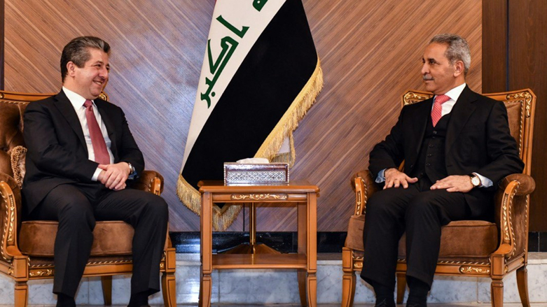 Prime Minister Masrour Barzani on Wednesday met with Faeq Zedan, the head of the Supreme Judicial Council of Iraq, in Baghdad, Jan. 11, 2023. (Photo: KRG)