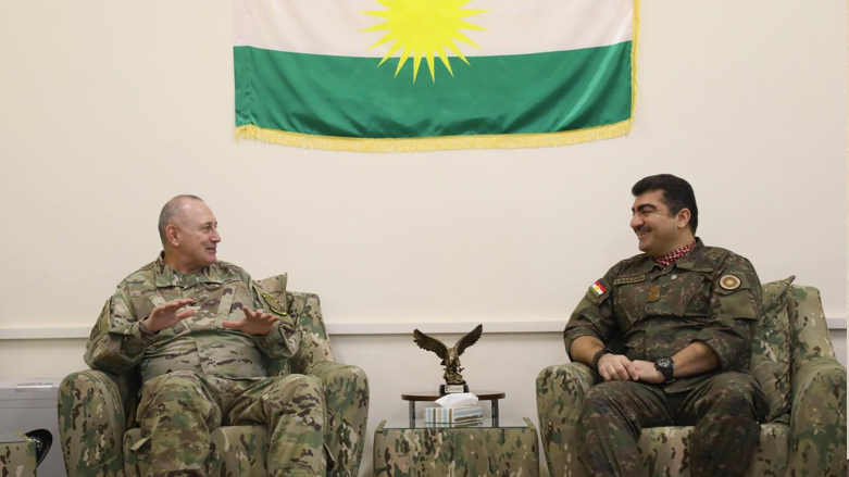 دیدار سیروان بارزانی، فرمانده محور شش نیروی پیشمرگ و خاویار سوریا، فرمانده نظامی آمریکا