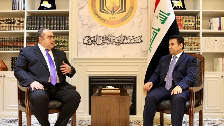 مستشار الأمن القومي العراقي قاسم الأعرجي مع السفير الروماني في بغداد