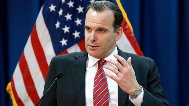 The then US presidential envoy to the coalition against ISIS, Brett McGurk, speaking during a press conference in US Embassy in Baghdad, June 7, 2017. (Photo: AP)