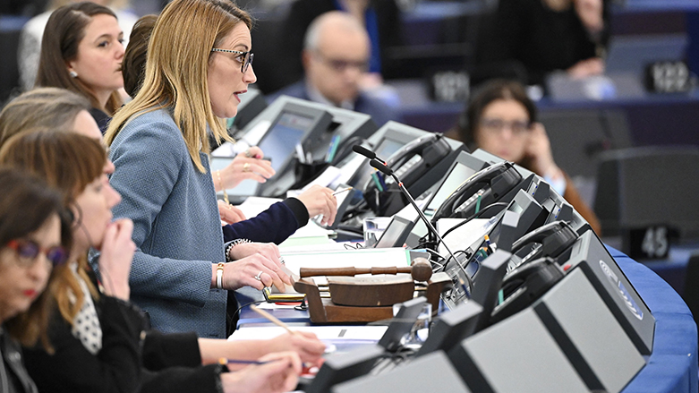 European Parliament's President Roberta Metsola attends the vote for vice-president of parliament, at the European Parliament on January 18, 2023 in Strasbourg, eastern France. (Photo: AFP)