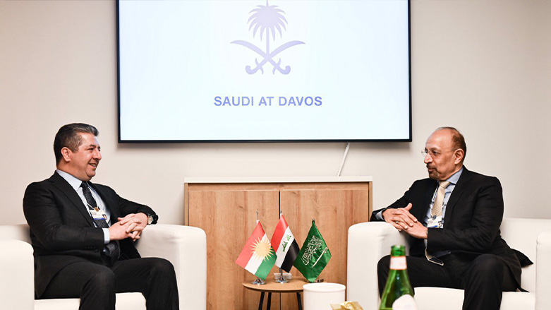 Kurdistan Region Prime Minister Masrour Barzani (left) during his meeting with Saudi Arabia Investment Minister Khalid A. Al-Falih, Jan. 18, 2023. (Photo: KRG)