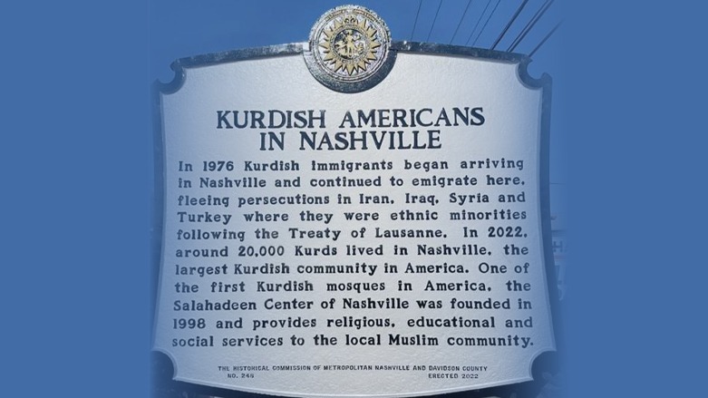 On Saturday, Nashville, Tennessee, home to America’s largest Kurdish community, unveiled a plaque marking five decades of Kurdish immigration to the city (Photo: Nawzad Hawrami)