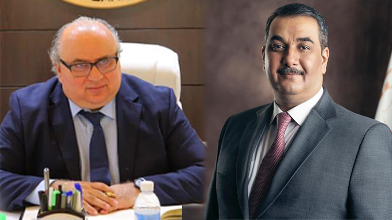 Combined photos of former Central Bank of Iraq Governor Mustafa Ghalib (right) and Chairman and President of Trade Bank of Iraq (TBI) Salem Al-Chalabi. (Photo: Designed by Kurdistan 24)