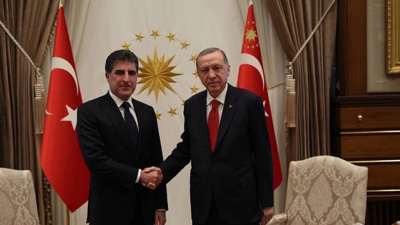 Turkish President Recep Tayyip Erdogan received Kurdish President Nechirvan Barzani at the Presidential Complex (Photo: Kurdistan Region Presidency)