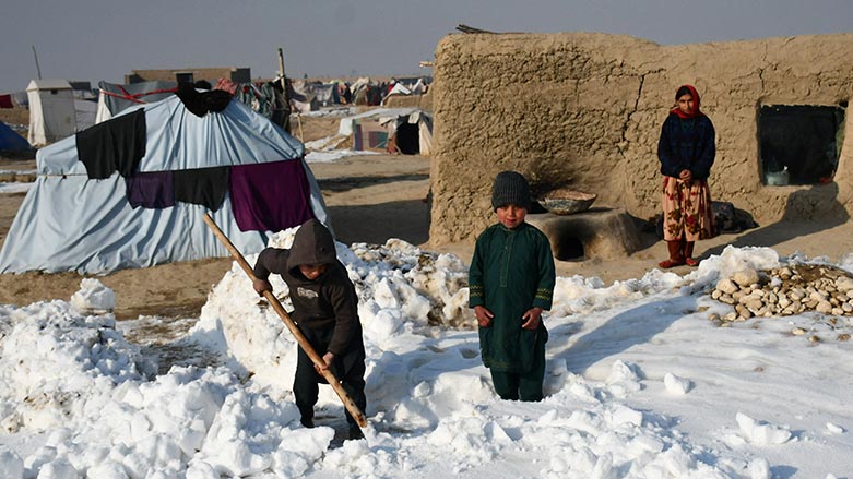 دیمه‌نی به‌فربارینی چه‌ند رۆژی رابردوو له‌ نزیك مه‌زارشه‌ریف / ئه‌فغانستان - وێنه‌: AFP