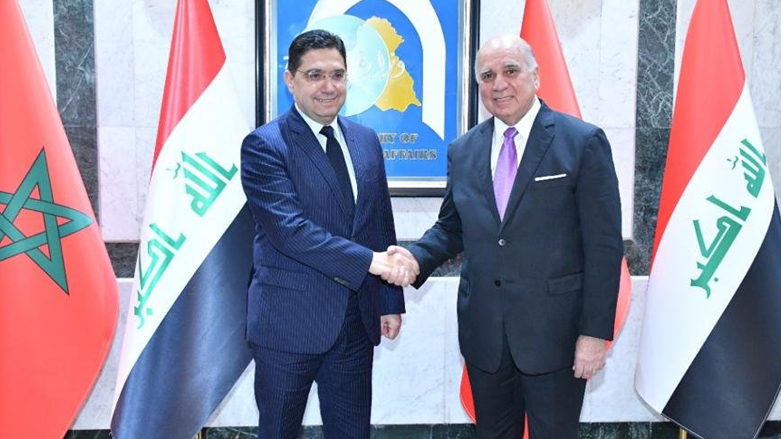 وزيرا الخارجية العراقي فؤاد حسين والمغربي ناصر بوريطة- وكالة (واع)