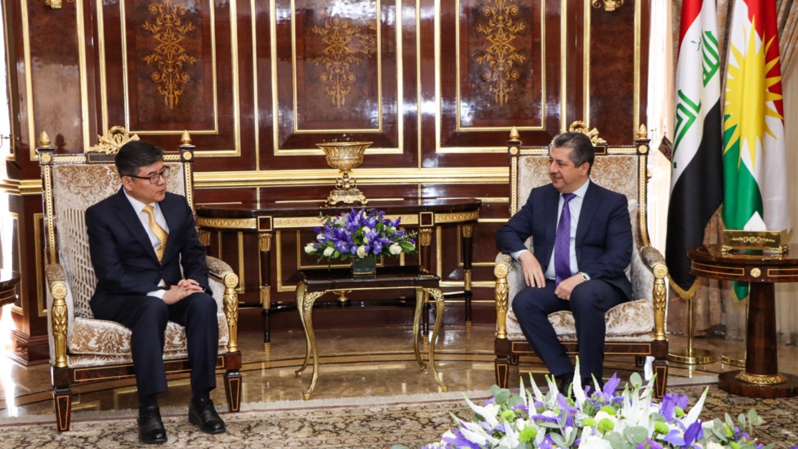 مسرور بارزانی نخست‌وزیر اقلیم کوردستان و سرکنسول کره‌ی جنوبی در اربیل